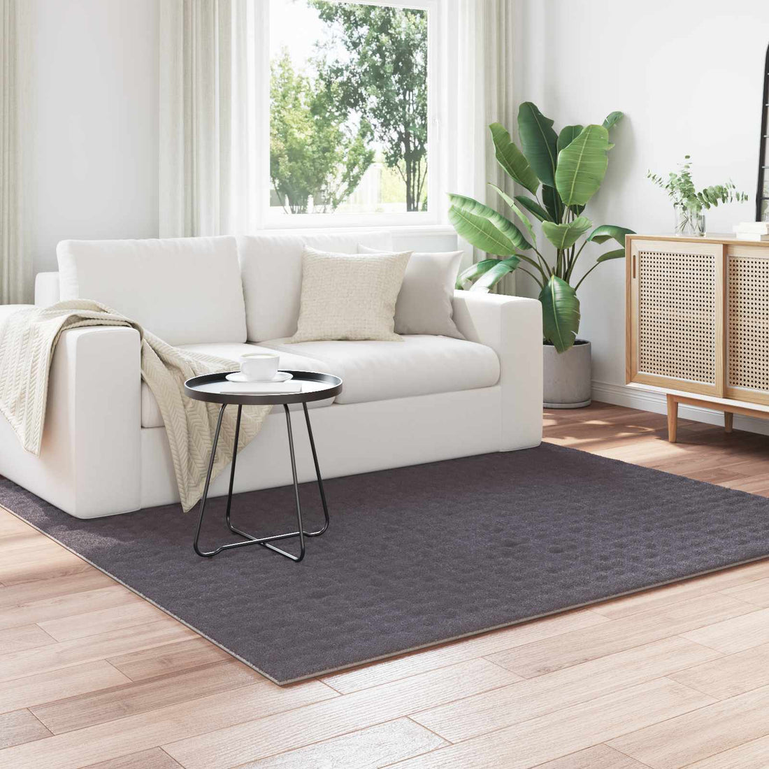 vidaXL Alfombras de área SIROLO Gris antracita 200 x 200 cm Poliéster
