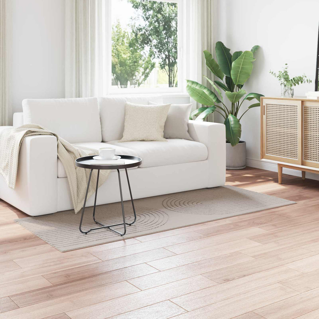vidaXL Alfombra interior GALATI Crema 150 x 80 cm Poliéster