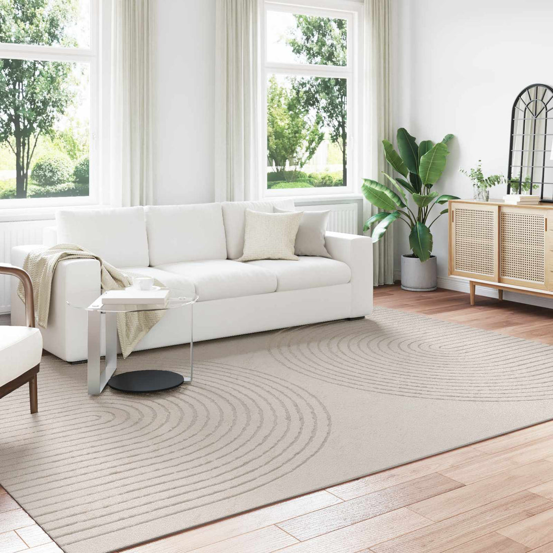 vidaXL Alfombra interior GALATI Crema 280 x 200 cm Poliéster