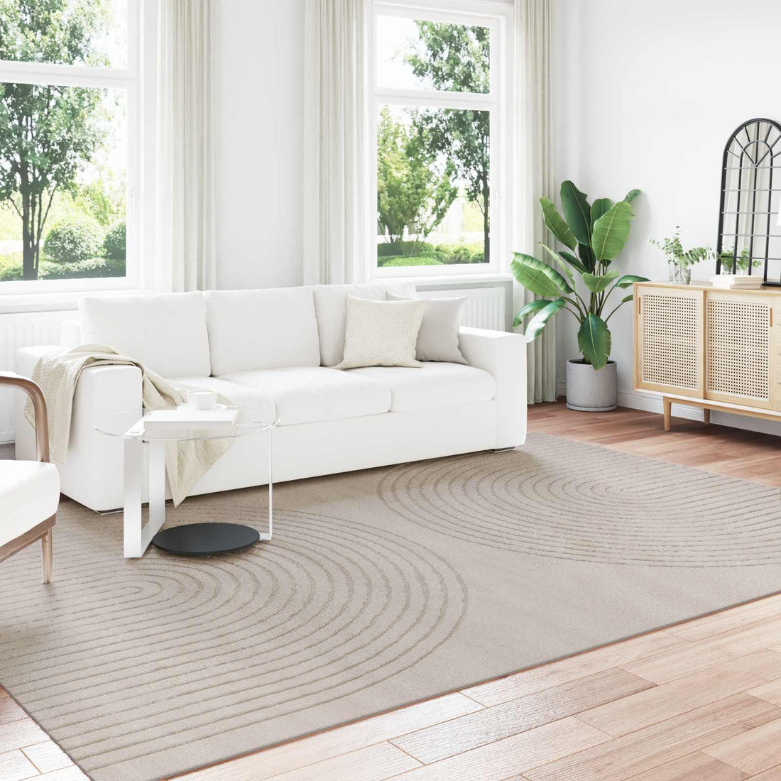 vidaXL Alfombra interior GALATI Beige 340 x 240 cm Poliéster