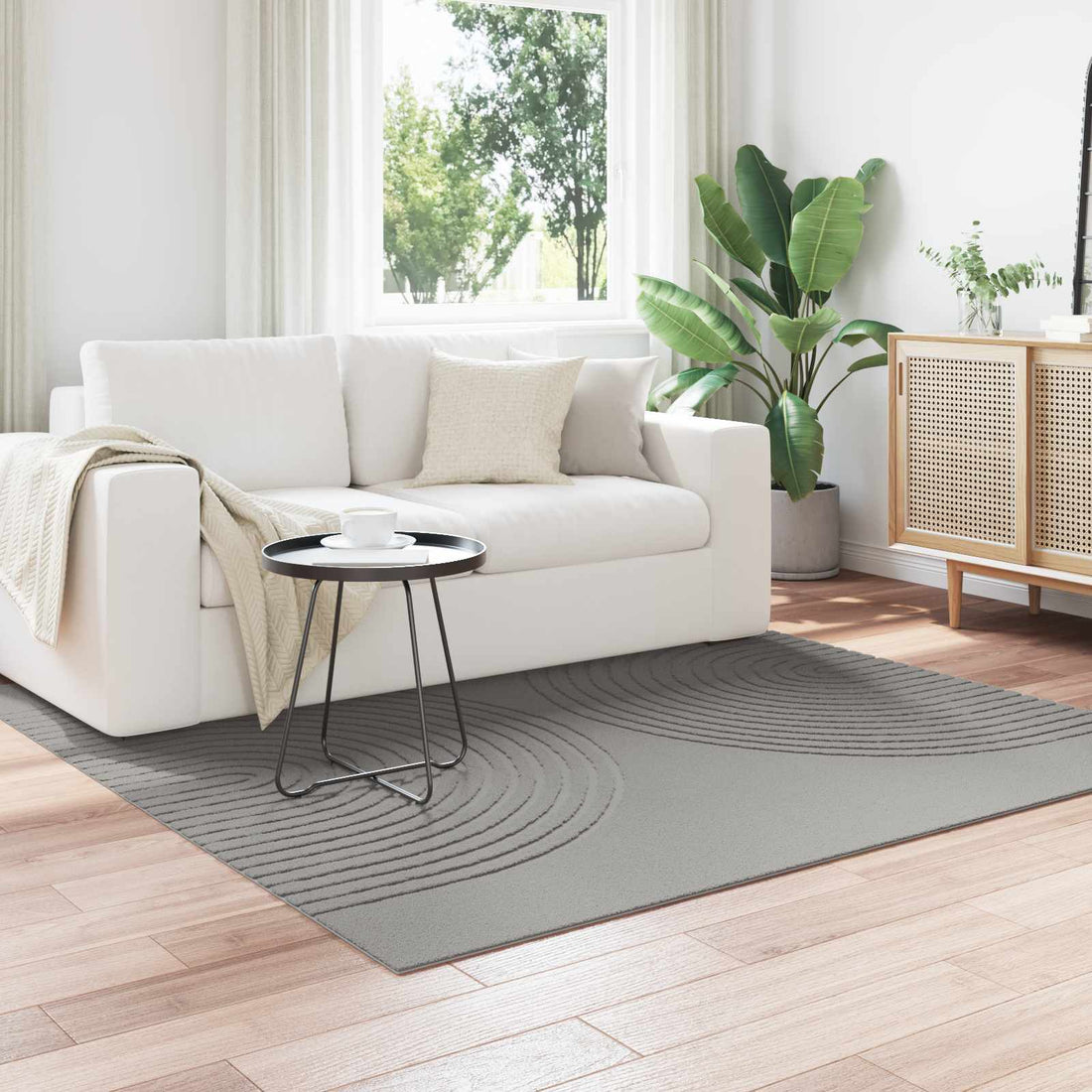 vidaXL Alfombra interior GALATI Gris 120 x 120 cm Poliéster
