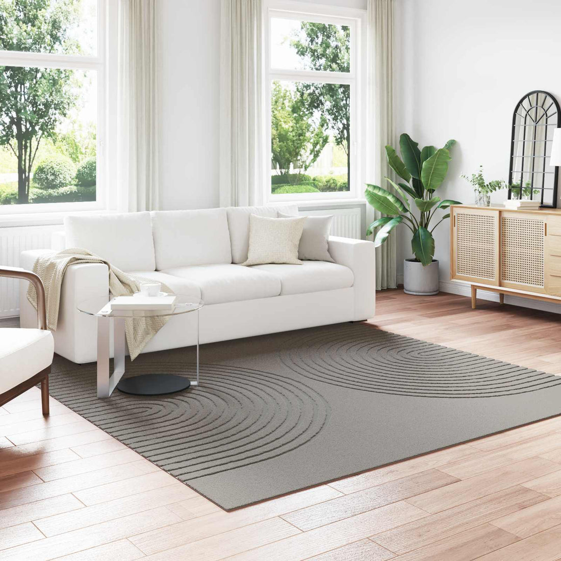 vidaXL Alfombra interior GALATI Gris 240 x 240 cm Poliéster