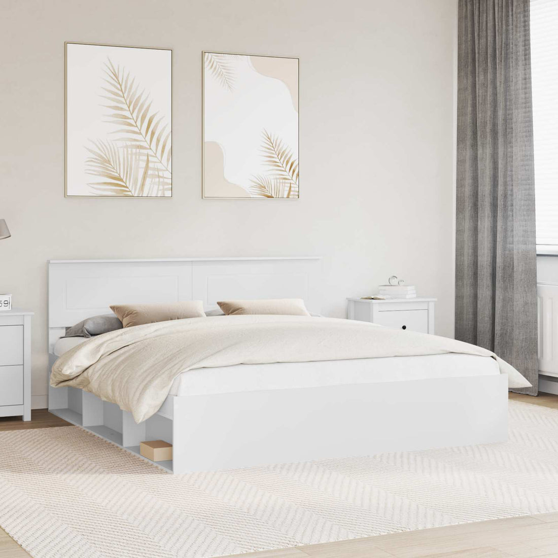 vidaXL Estructura de cama 200 x 200 cm Madera de ingeniería