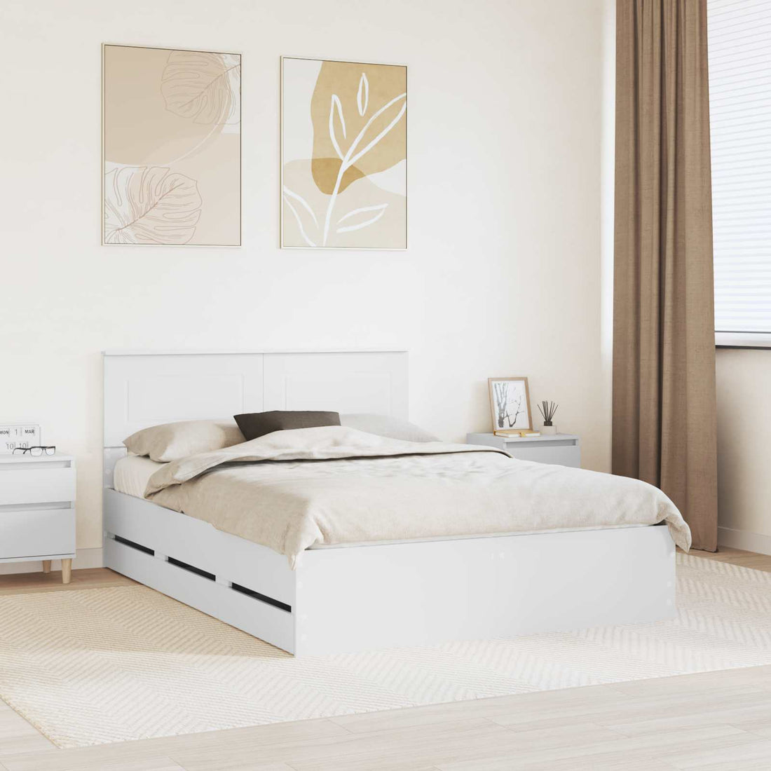 vidaXL Estructura de cama con cajón 160 x 200 cm Madera Ingenieril