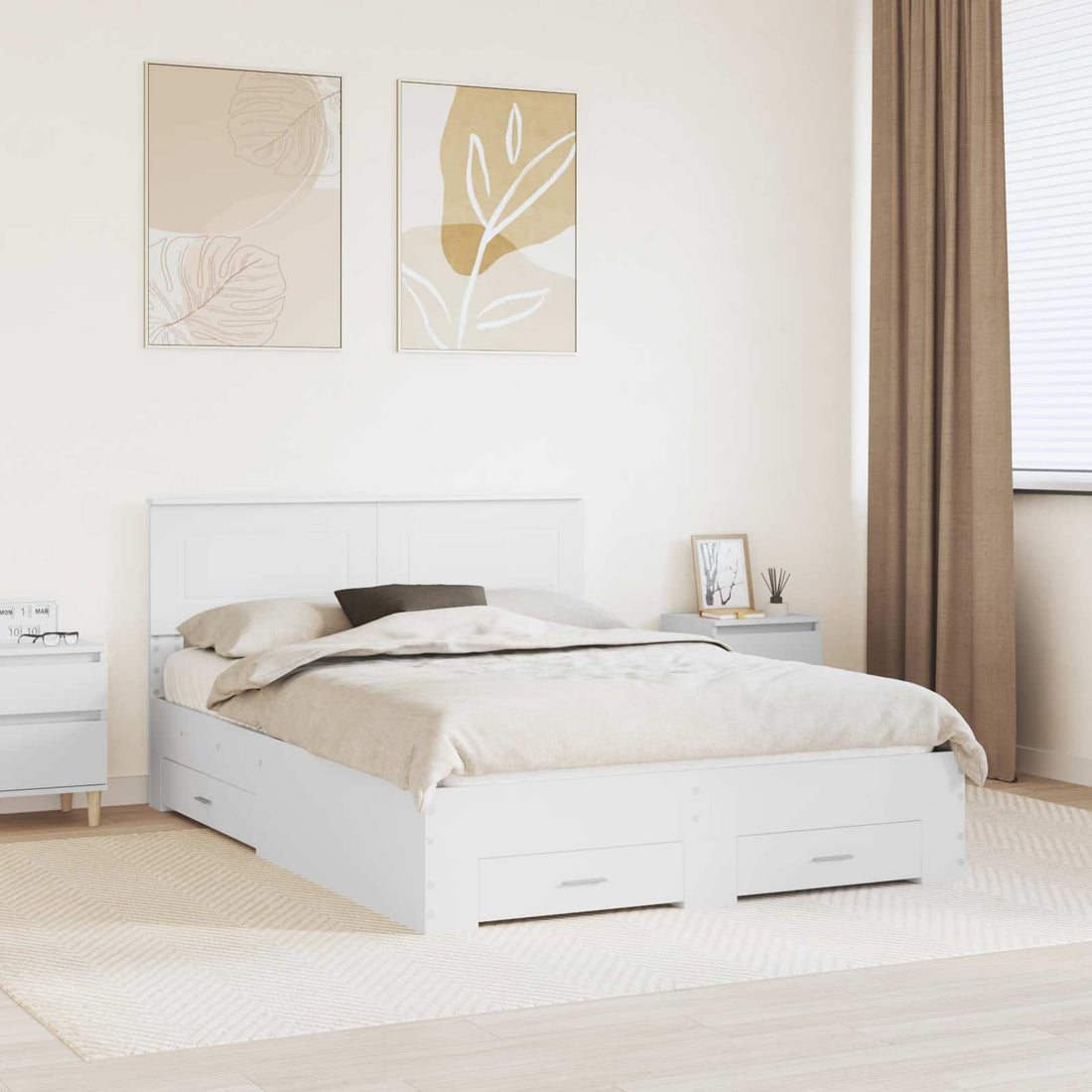 vidaXL Estructura de cama con cajón 160 x 200 cm Madera de ingeniería