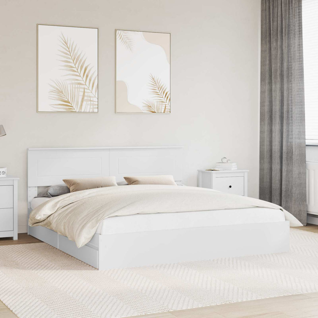 vidaXL Cama con almacenamiento 180 x 200 cm Madera de ingeniería