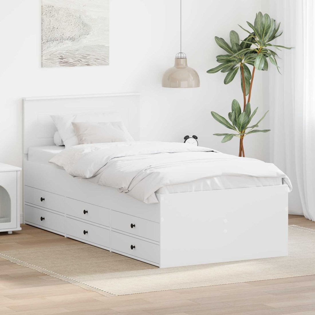 vidaXL Sofá cama con cajón y Negro 75 x 190 cm Madera de ingeniería