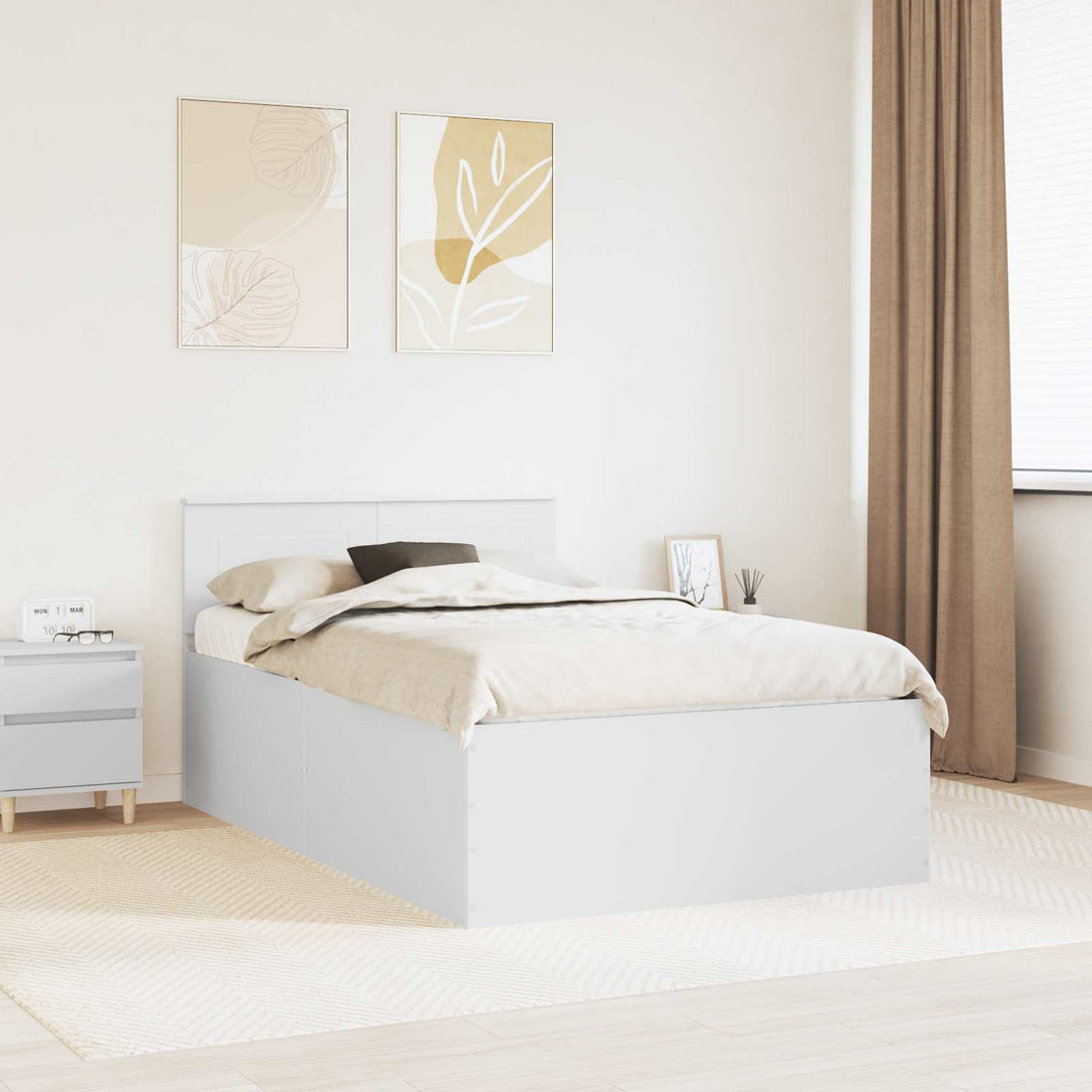 vidaXL Estructura de cama 135 x 190 cm Madera de ingeniería
