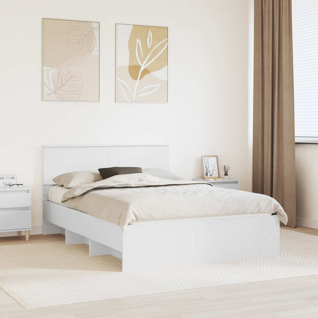 vidaXL Estructura de cama 140 x 200 cm Madera de ingeniería