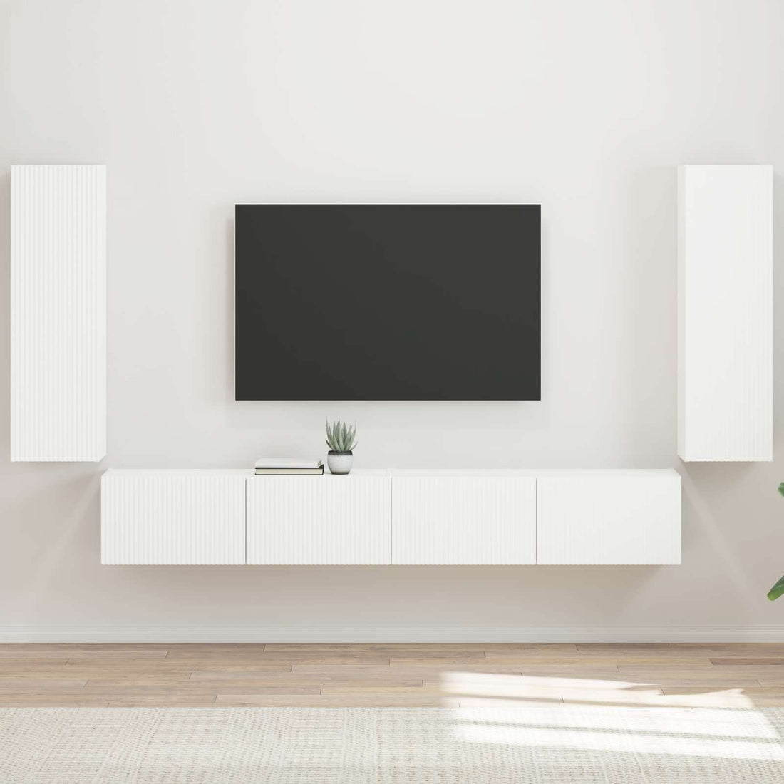 vidaXL Conjunto de mueble para TV de pared 4 uds. Madera de ingeniería