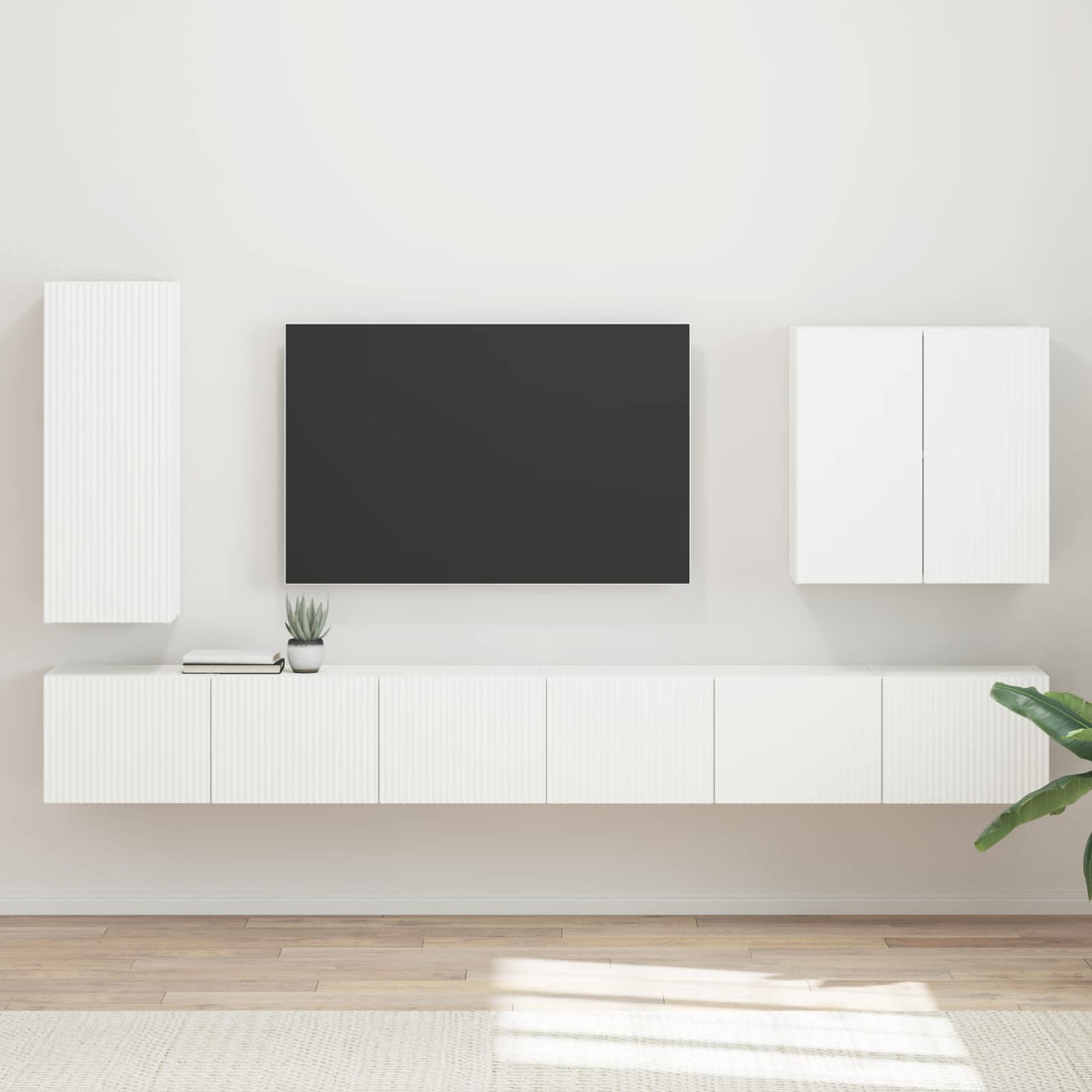 vidaXL Conjunto de mueble para TV de pared 6 uds.