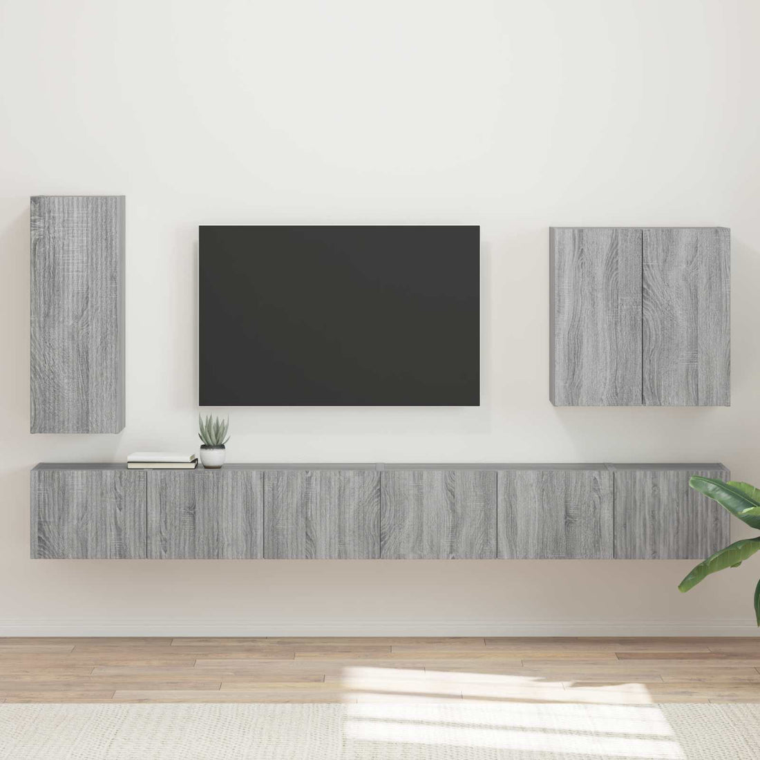 vidaXL Conjunto de mueble para TV de pared 6 uds. Gris Sonoma