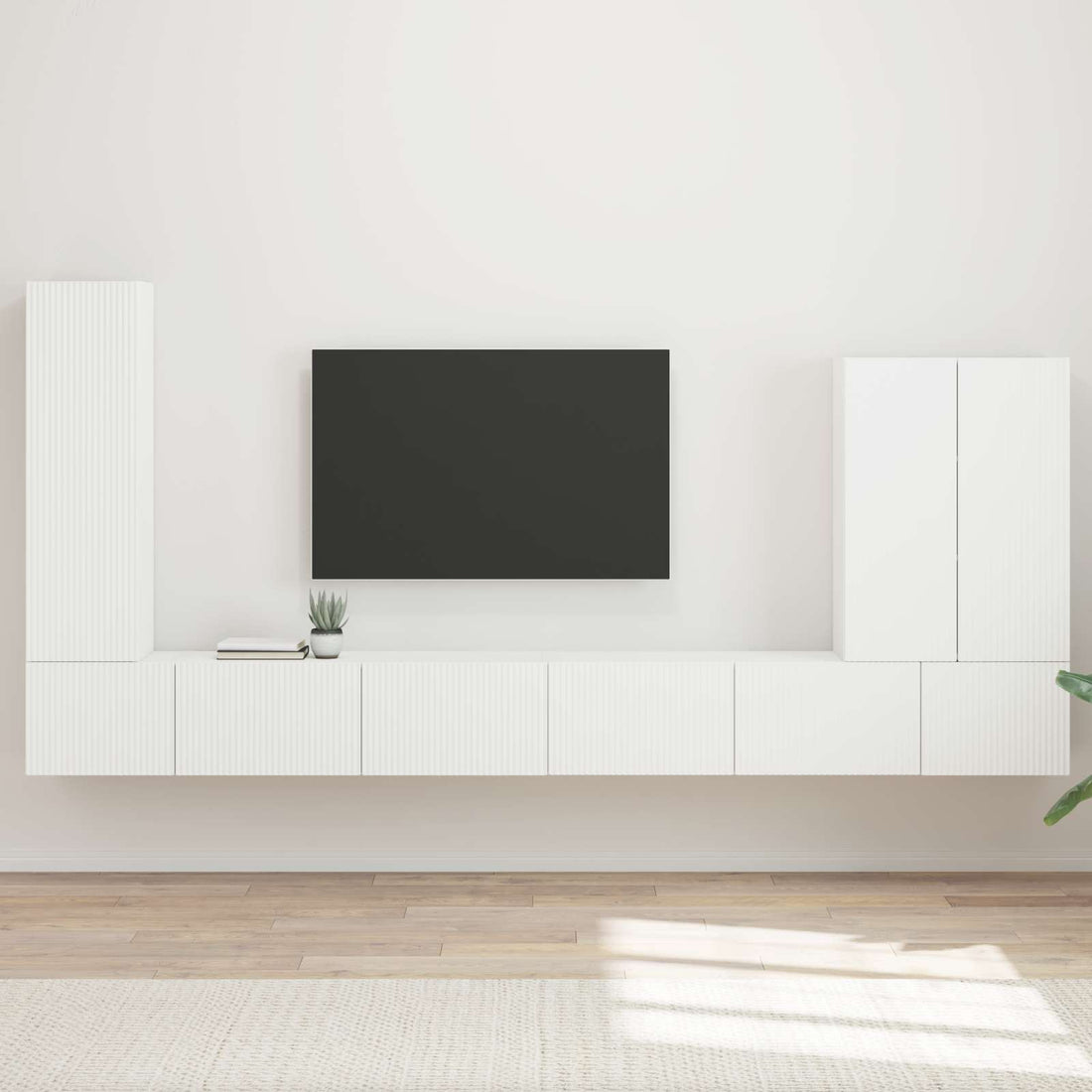 vidaXL Conjunto de mueble para TV de pared 6 uds.