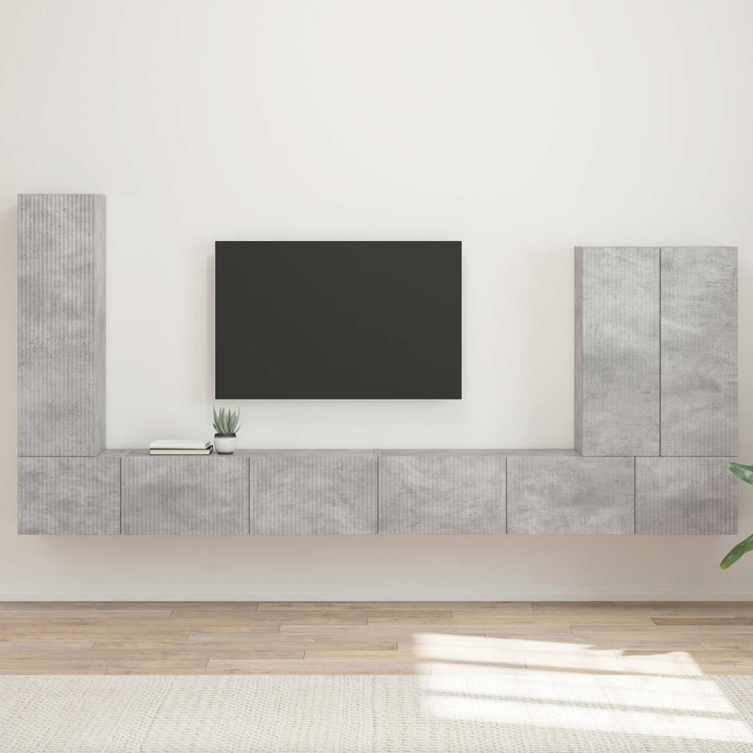vidaXL Conjunto de mueble para TV de pared 6 uds. Gris Concreto