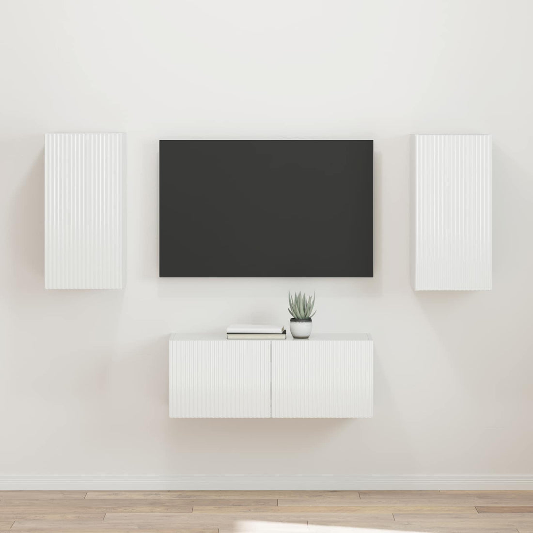 vidaXL Conjunto de mueble de TV 2 uds. brillante Madera de ingeniería