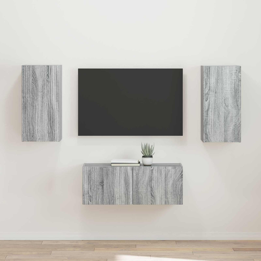 vidaXL Conjunto de mueble de TV 2 uds. Gris Sonoma