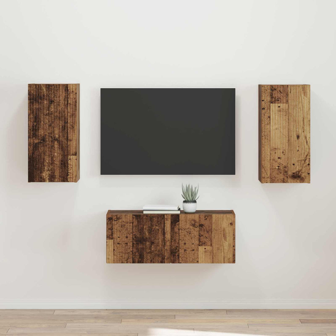 vidaXL Conjunto de mueble de TV 2 uds. Madera vieja