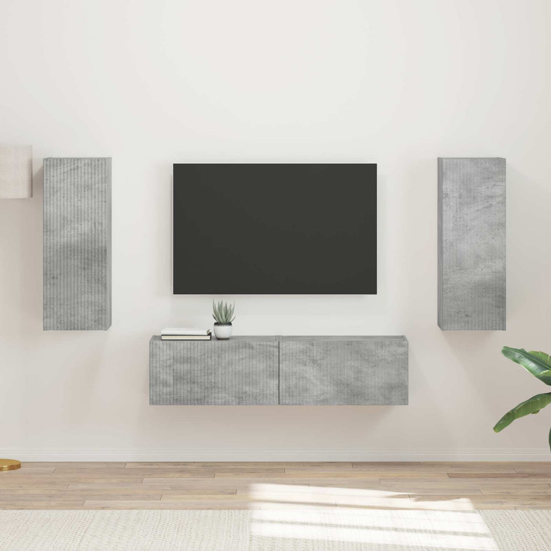vidaXL Conjunto de mueble de TV 2 uds. Gris Concreto
