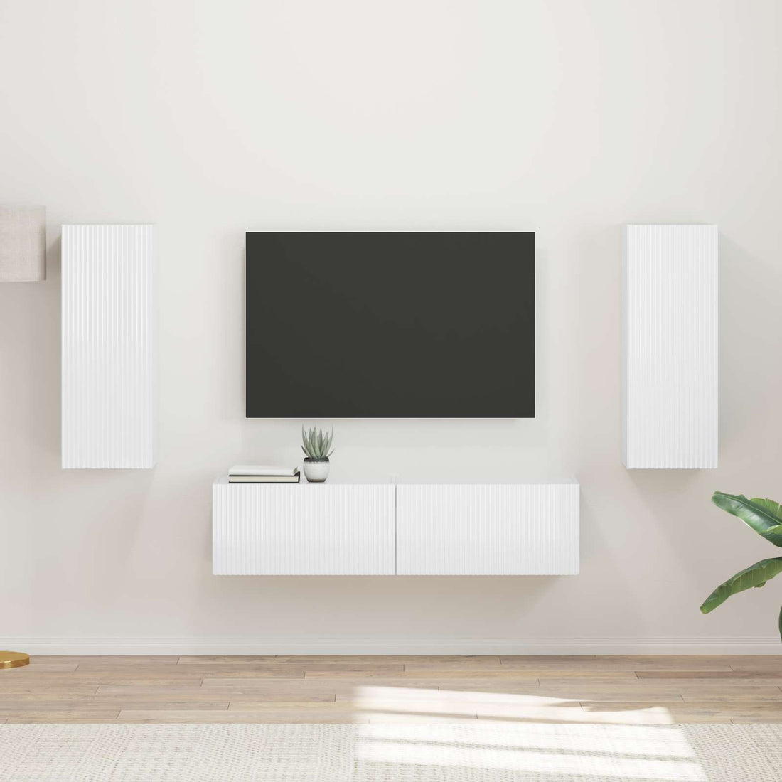 vidaXL Conjunto de mueble de TV 2 uds. brillante Madera de ingeniería