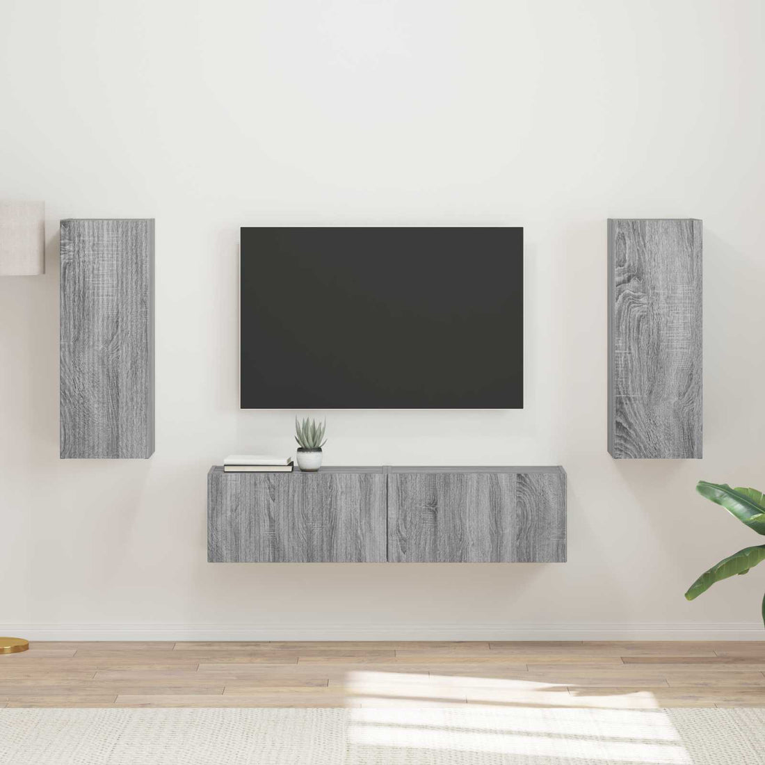 vidaXL Conjunto de mueble de TV 2 uds. Gris Sonoma