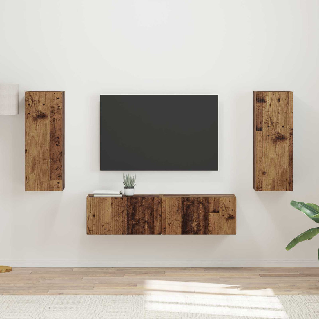 vidaXL Conjunto de mueble de TV 2 uds. Madera vieja