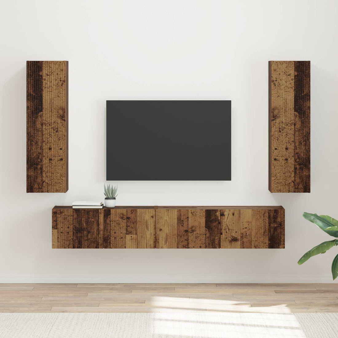 vidaXL Conjunto de mueble de TV 3 uds. Madera vieja