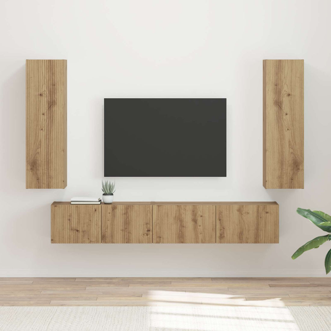 vidaXL Conjunto de mueble de TV 3 uds. Roble artisan