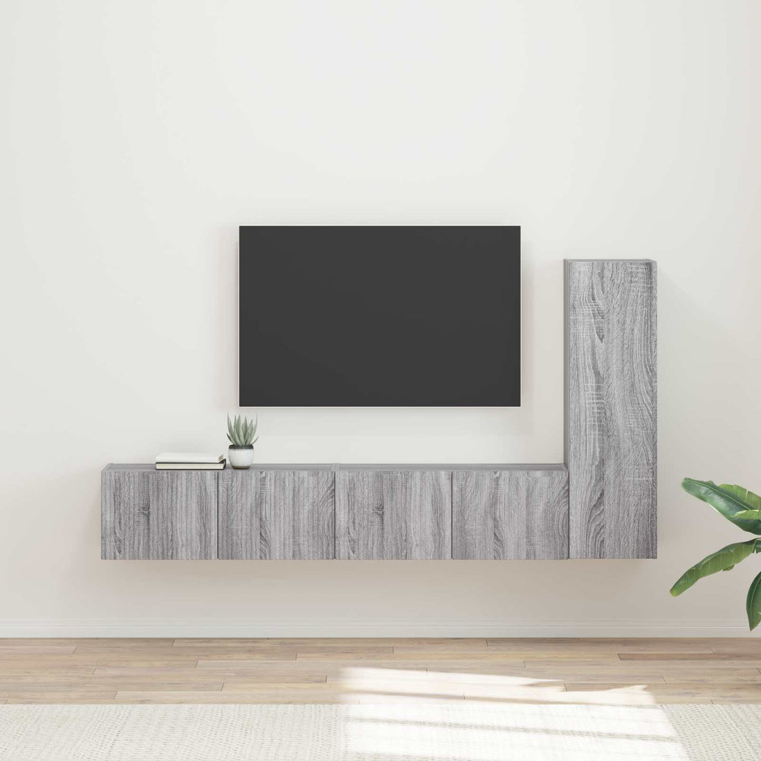 vidaXL Conjunto de mueble de TV 3 uds. Gris Sonoma