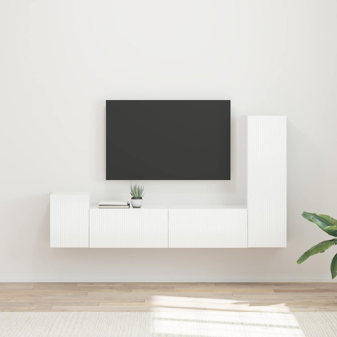 vidaXL Conjunto de mueble de TV 4 uds. brillante Madera de ingeniería