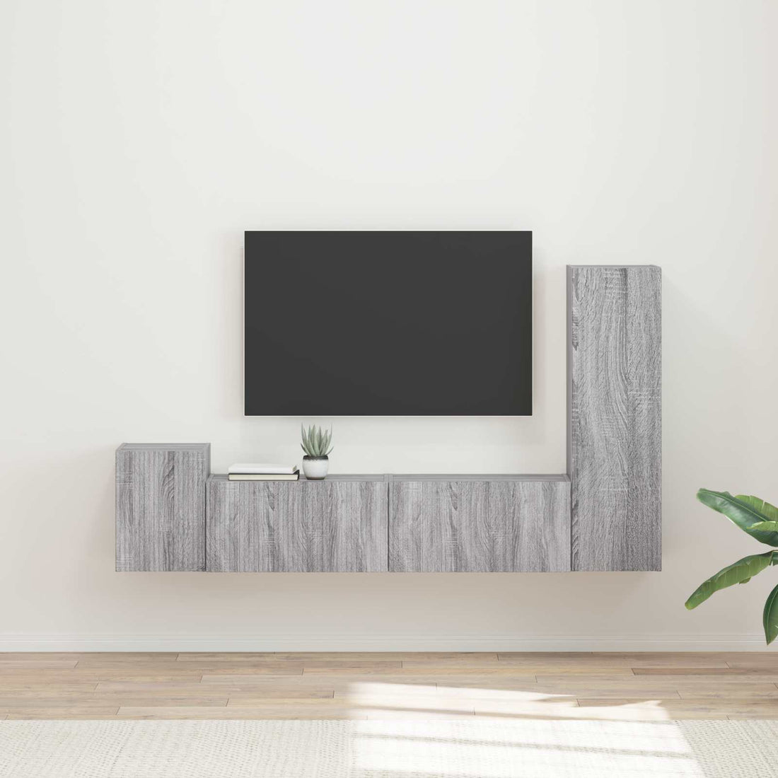 vidaXL Conjunto de mueble de TV 4 uds. Gris Sonoma