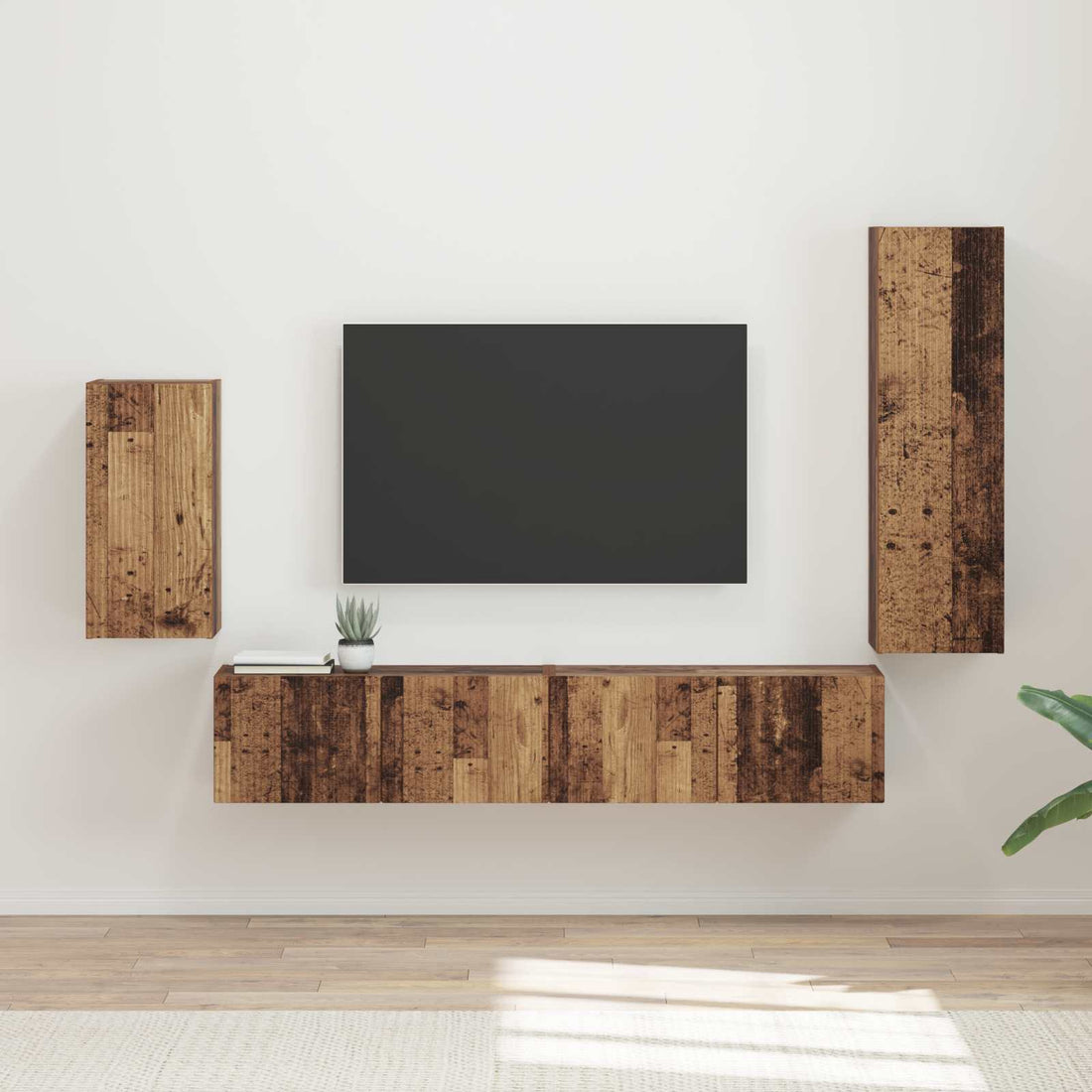 vidaXL Conjunto de mueble de TV 4 uds. Madera vieja