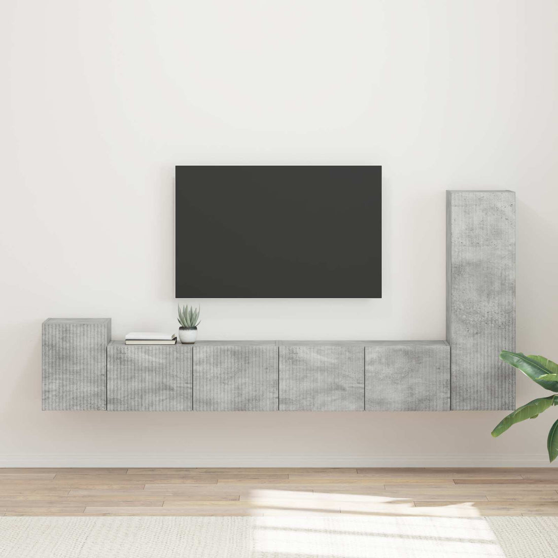 vidaXL Conjunto de mueble de TV 3 uds. Gris Concreto