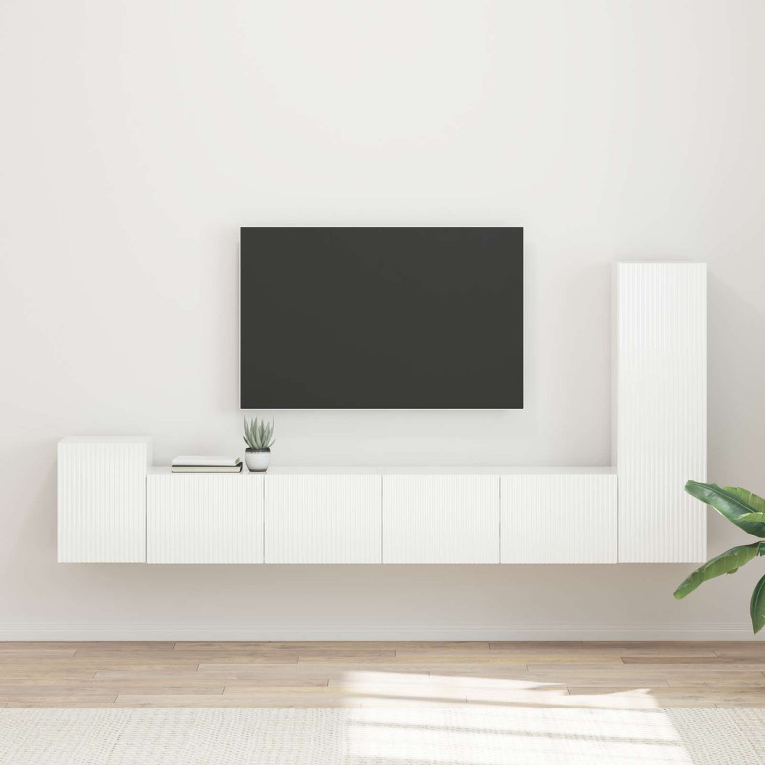 vidaXL Conjunto de mueble de TV 3 uds. brillante Madera de ingeniería