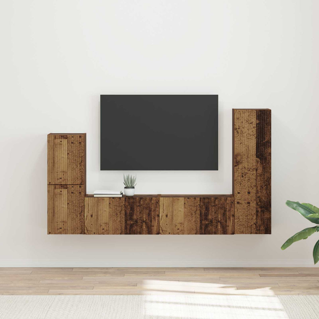 vidaXL Conjunto de mueble de TV 4 uds. Madera vieja