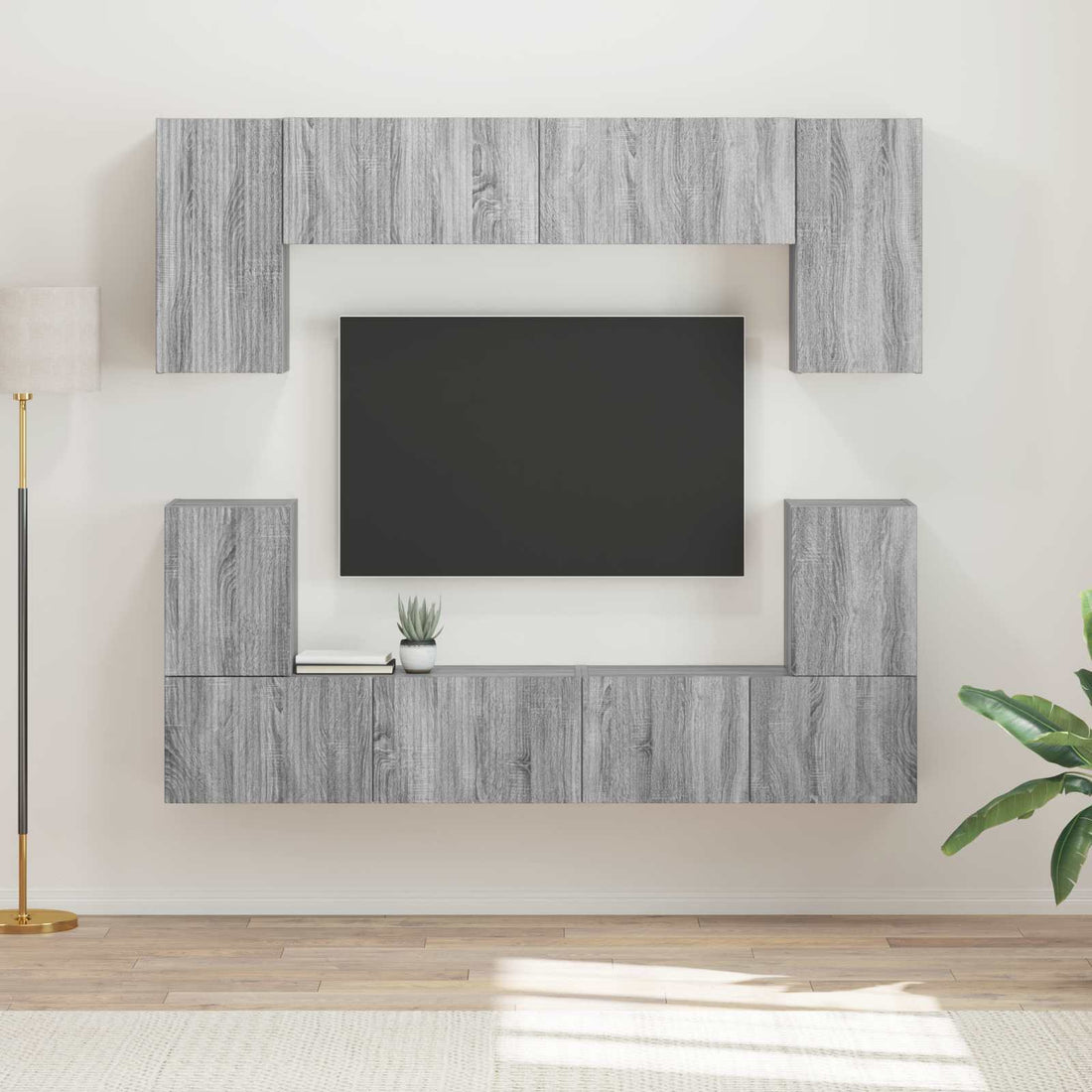 vidaXL Conjunto de mueble de TV 5 uds. Gris Sonoma