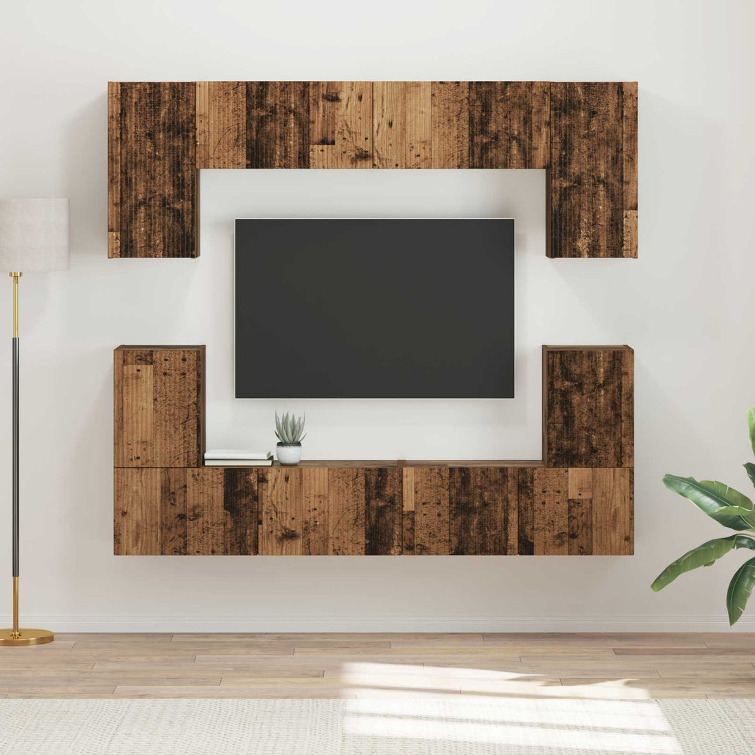vidaXL Conjunto de mueble de TV 5 uds. Madera vieja