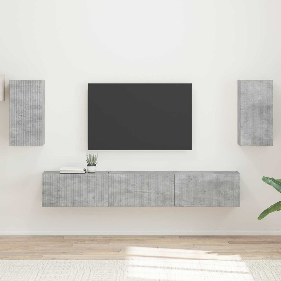 vidaXL Conjunto de mueble de TV 5 uds. Gris Concreto
