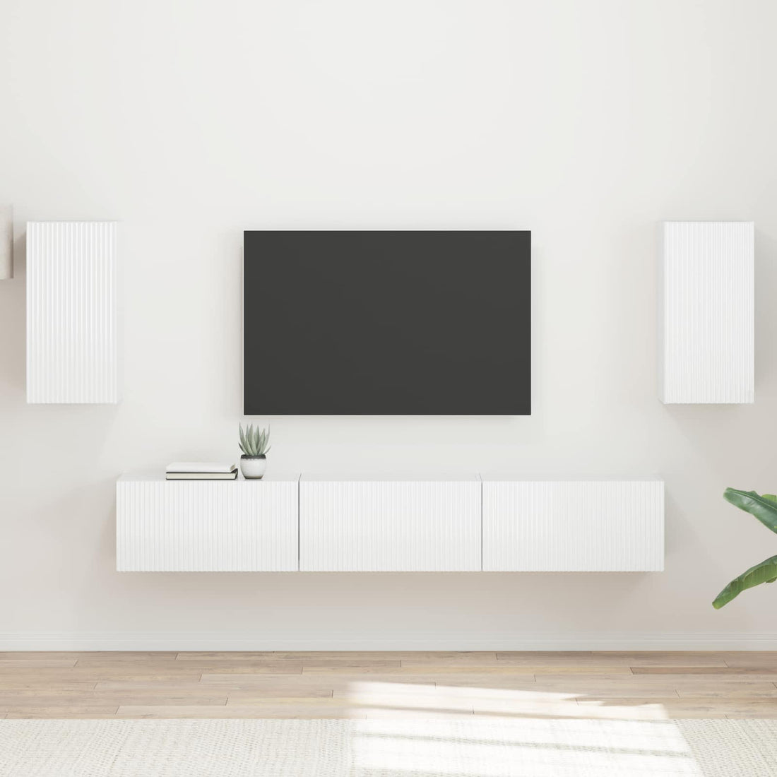 vidaXL Conjunto de mueble de TV 5 uds. brillante Madera de ingeniería