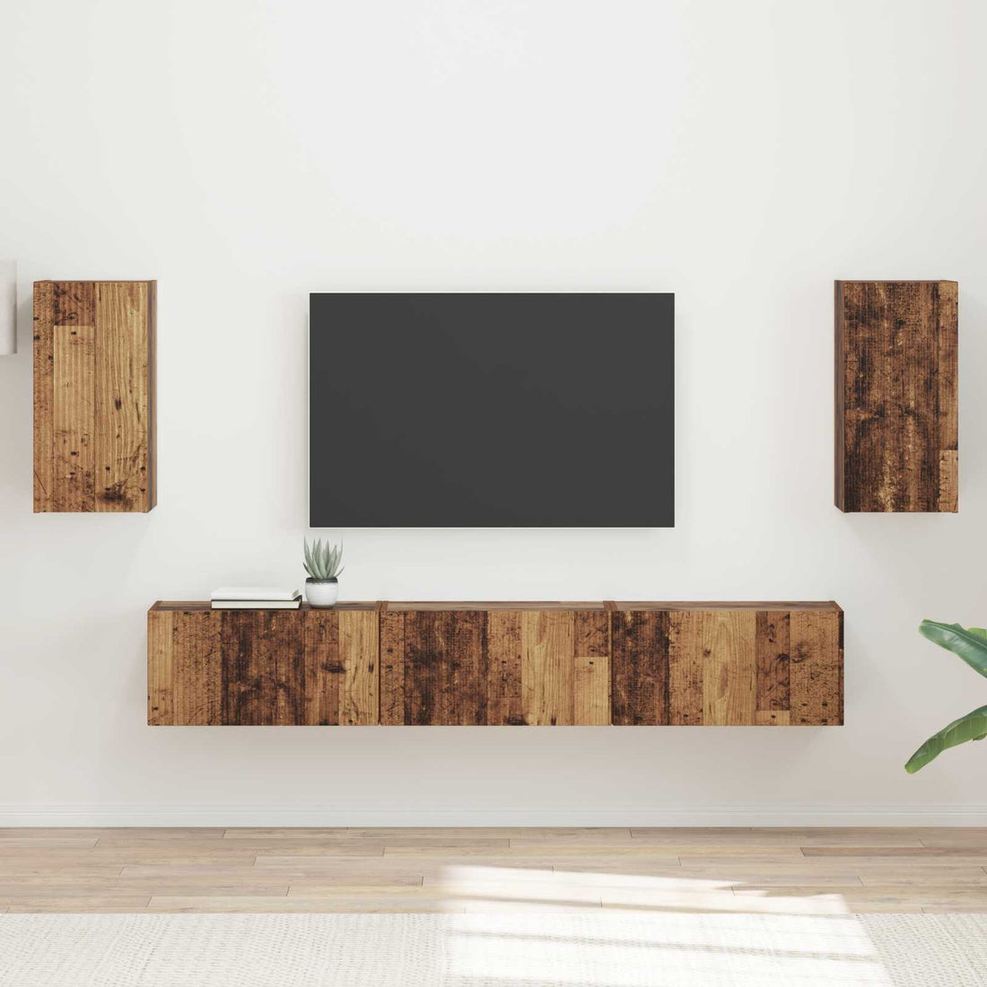 vidaXL Conjunto de mueble de TV 5 uds. Madera vieja