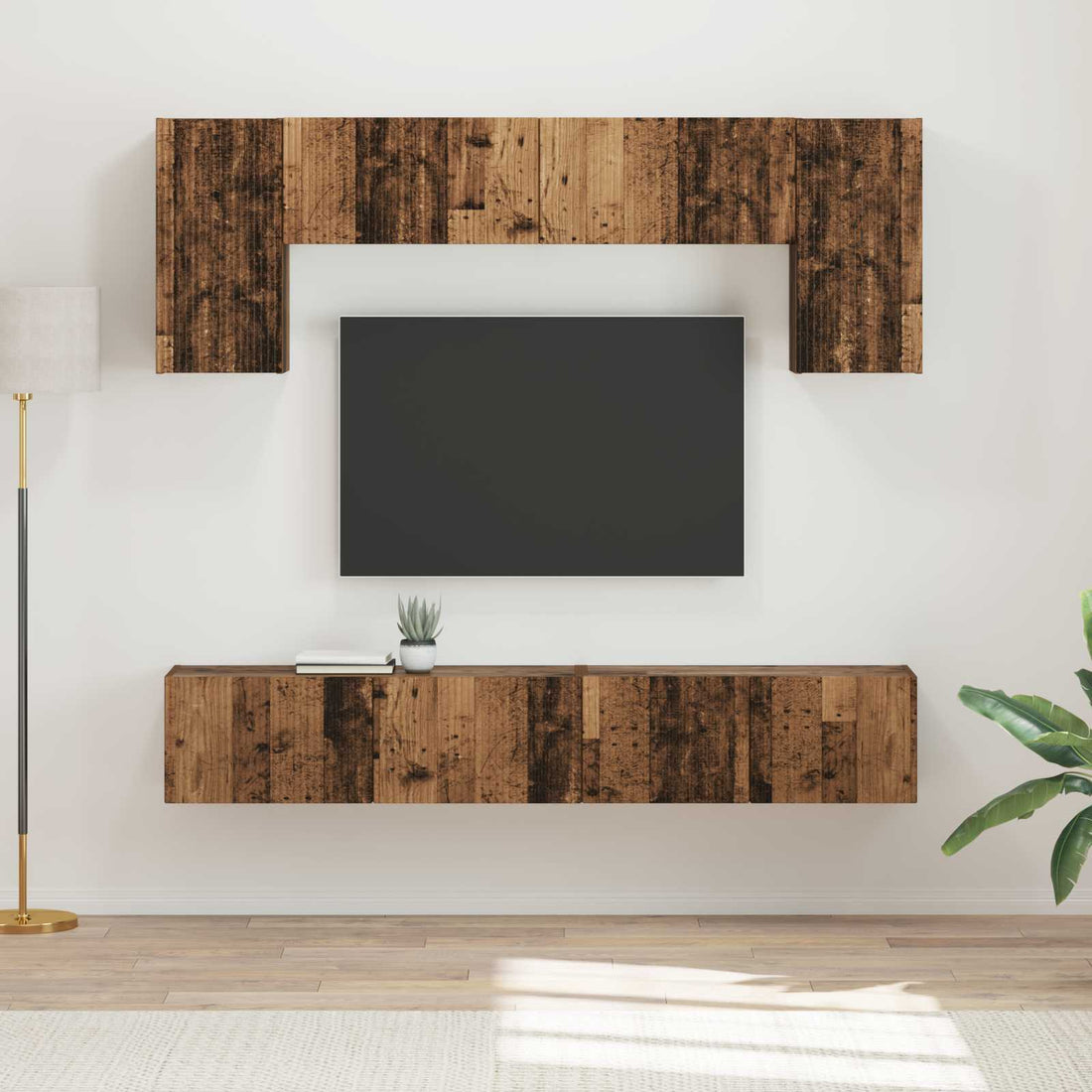vidaXL Conjunto de mueble de TV 4 uds. Madera vieja