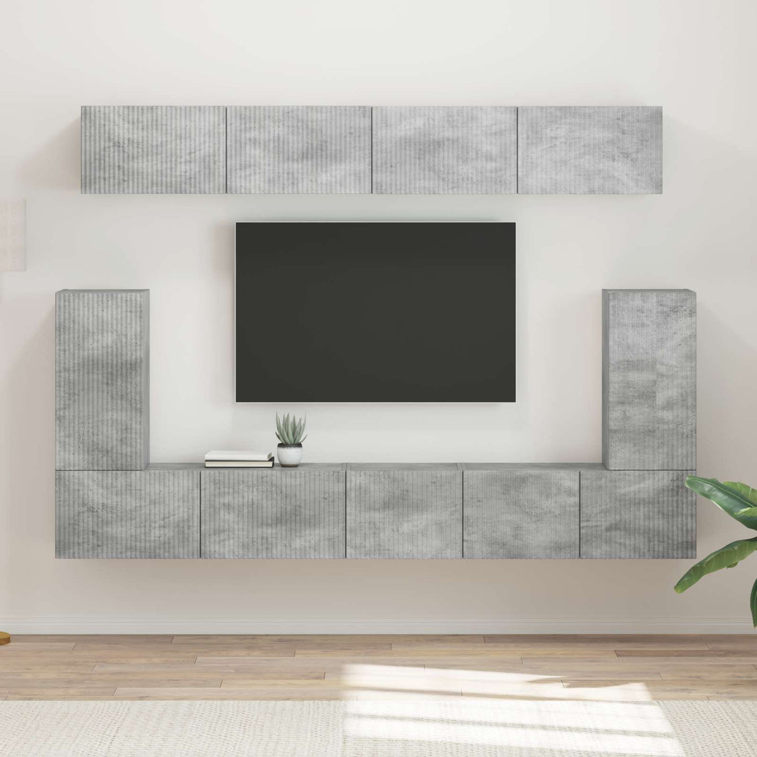 vidaXL Conjunto de mueble de TV 5 uds. Gris Concreto