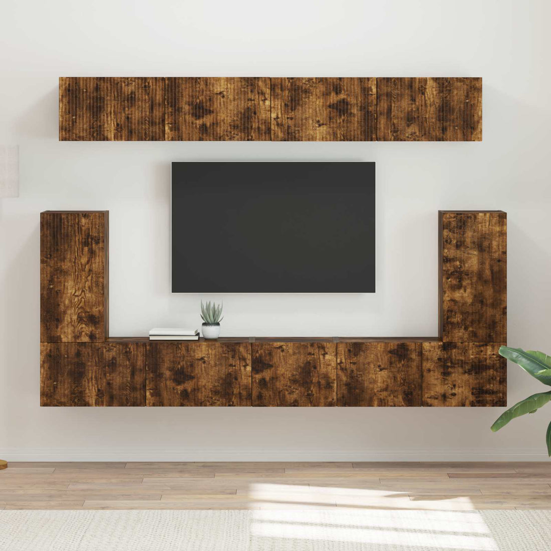 vidaXL Conjunto de mueble de TV 5 uds. Roble ahumado