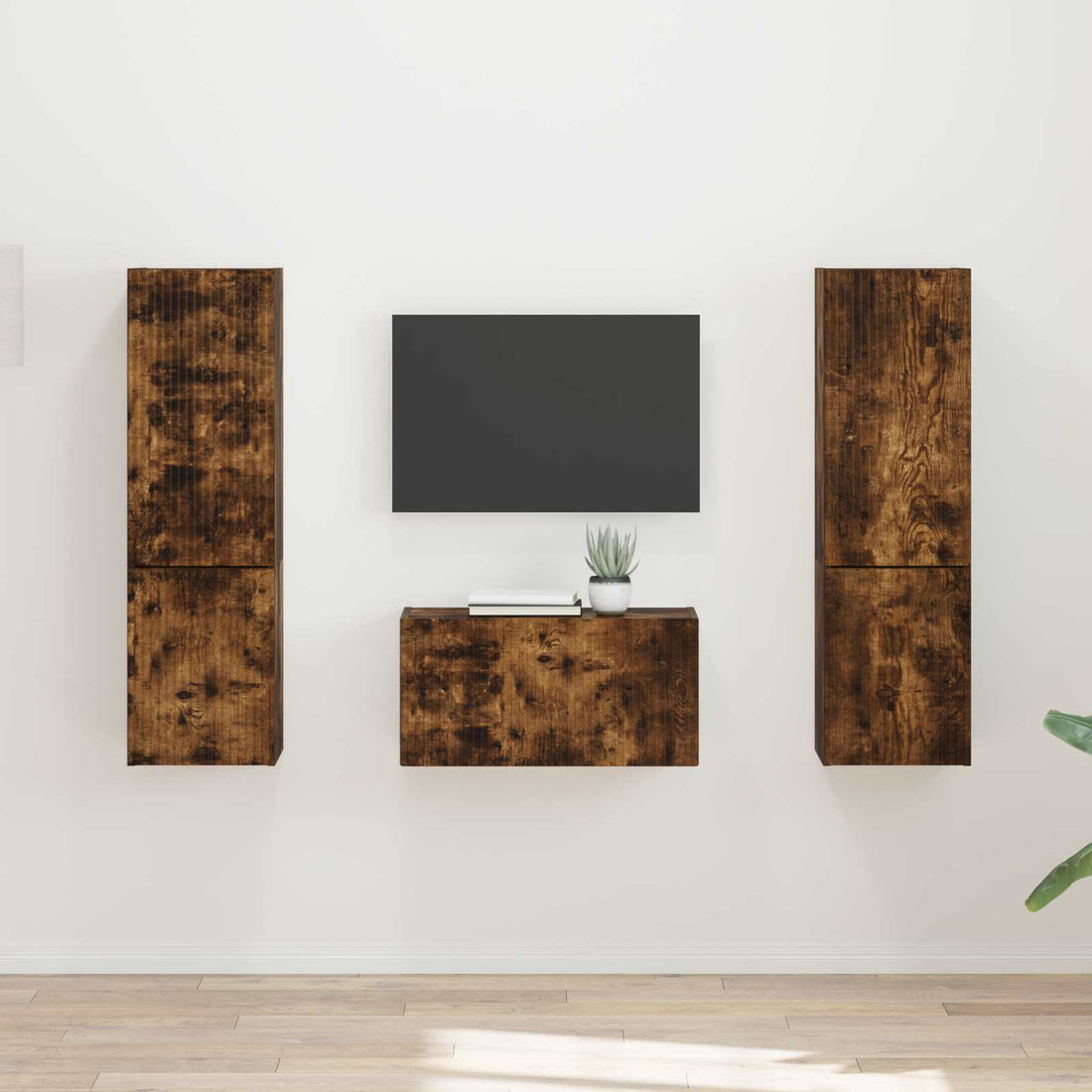 vidaXL Conjunto de mueble de TV 5 uds. Roble ahumado