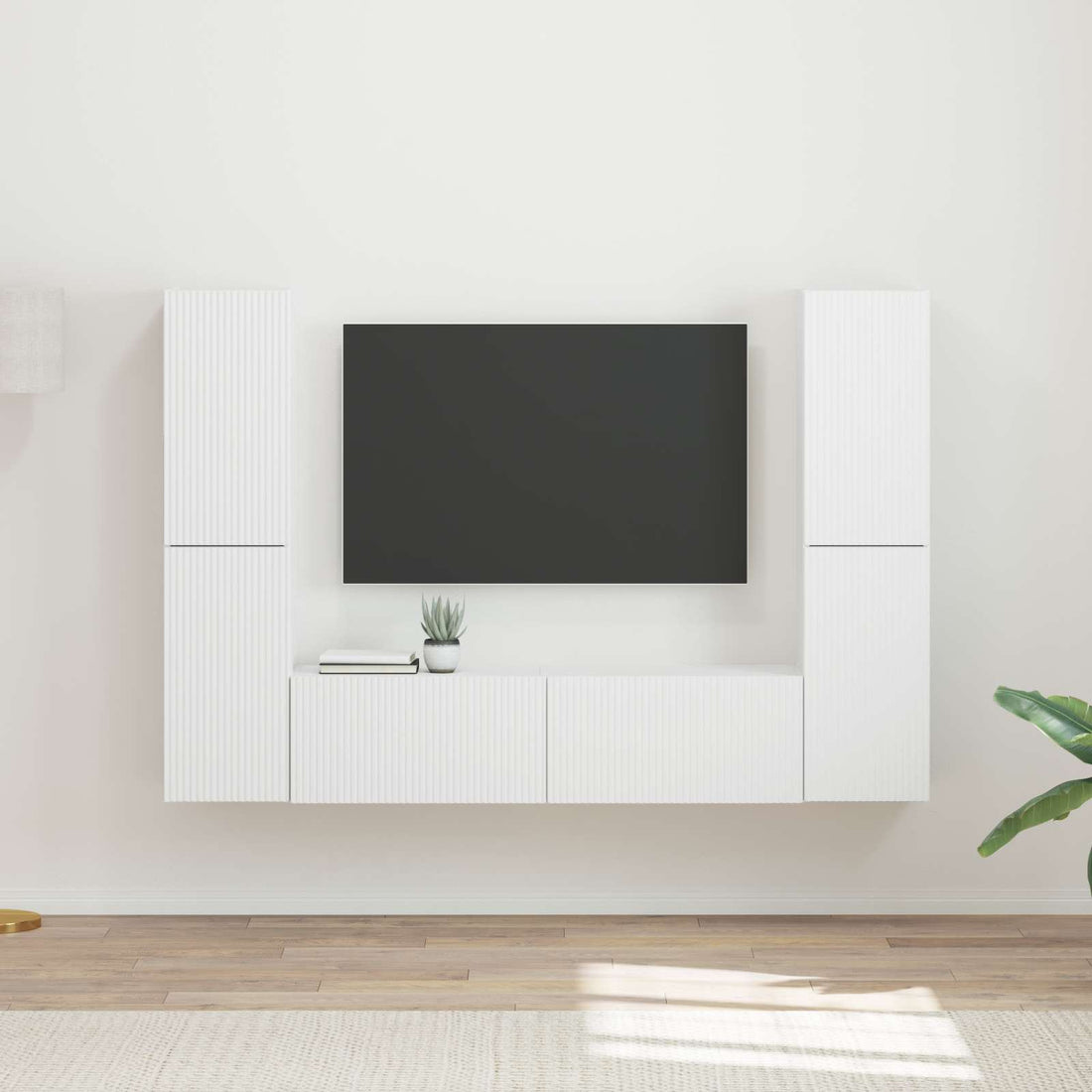 vidaXL Conjunto de mueble de TV 6 uds. Blanco Madera de ingeniería