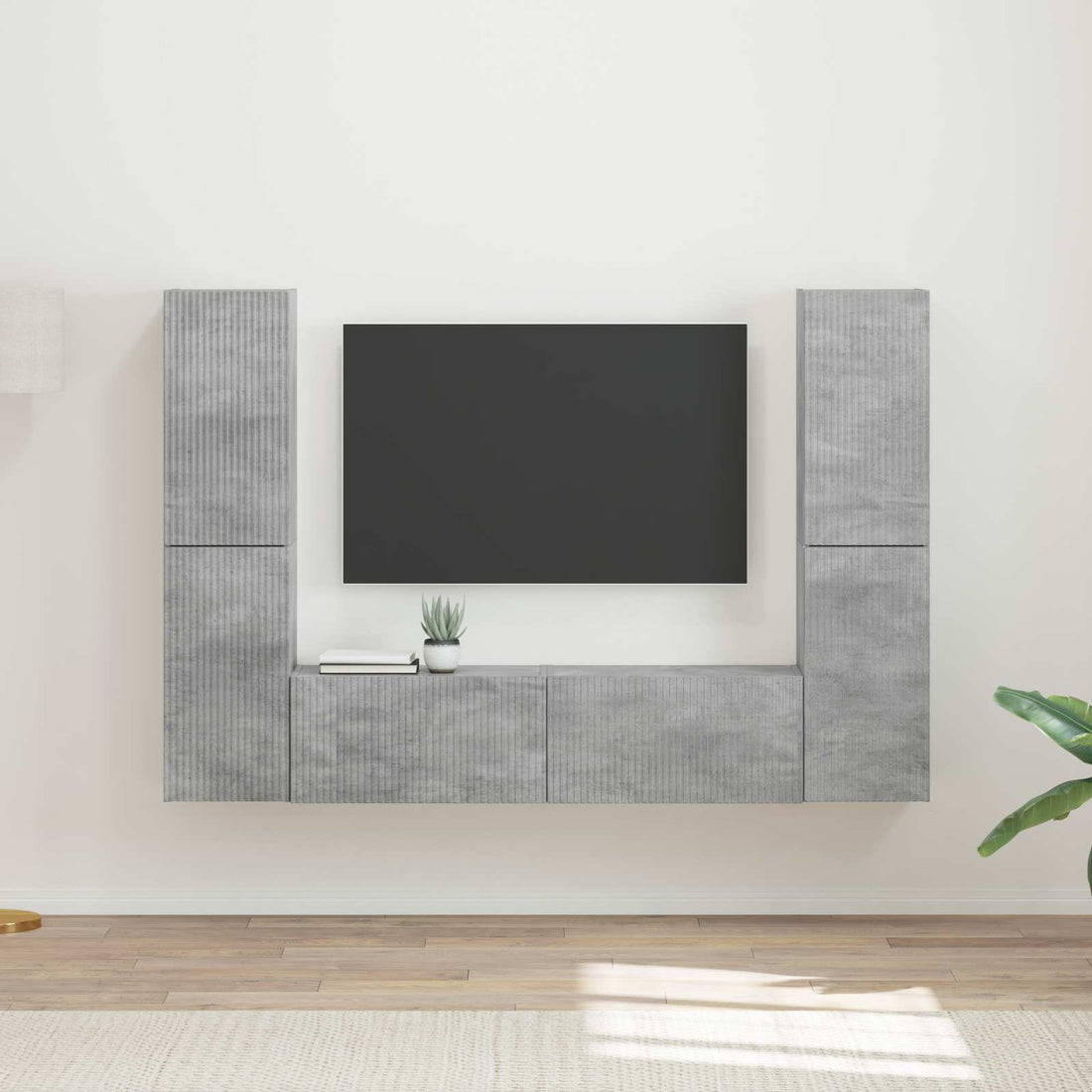 vidaXL Conjunto de mueble de TV 6 uds. Gris Hormigón