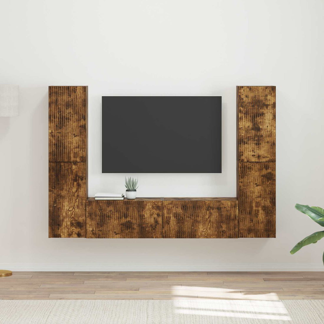 vidaXL Conjunto de mueble de TV 6 uds. Roble Ahumado
