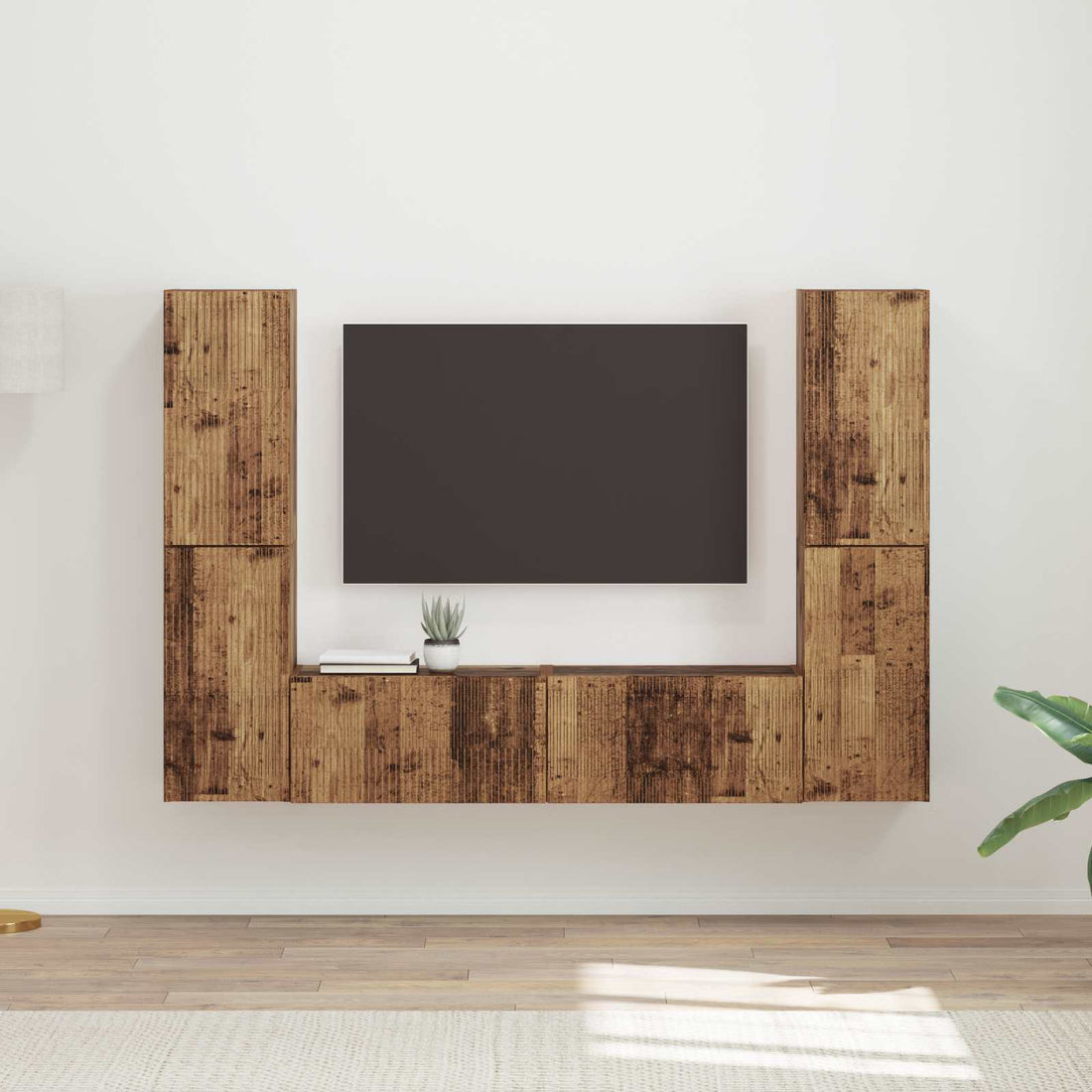vidaXL Conjunto de mueble de TV 6 uds. Madera envejecida