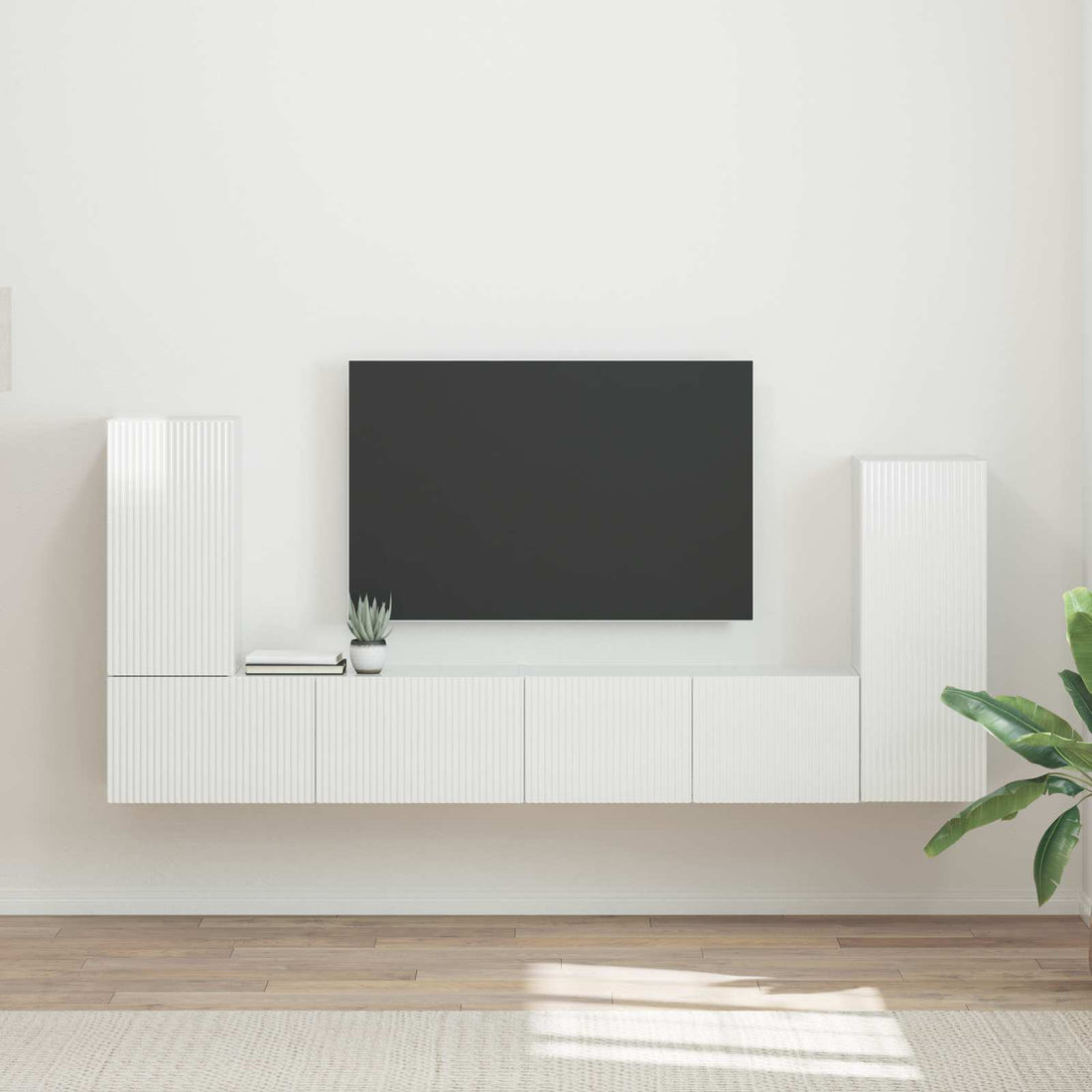 vidaXL Conjunto de mueble de TV 4 uds. brillante Madera de ingeniería