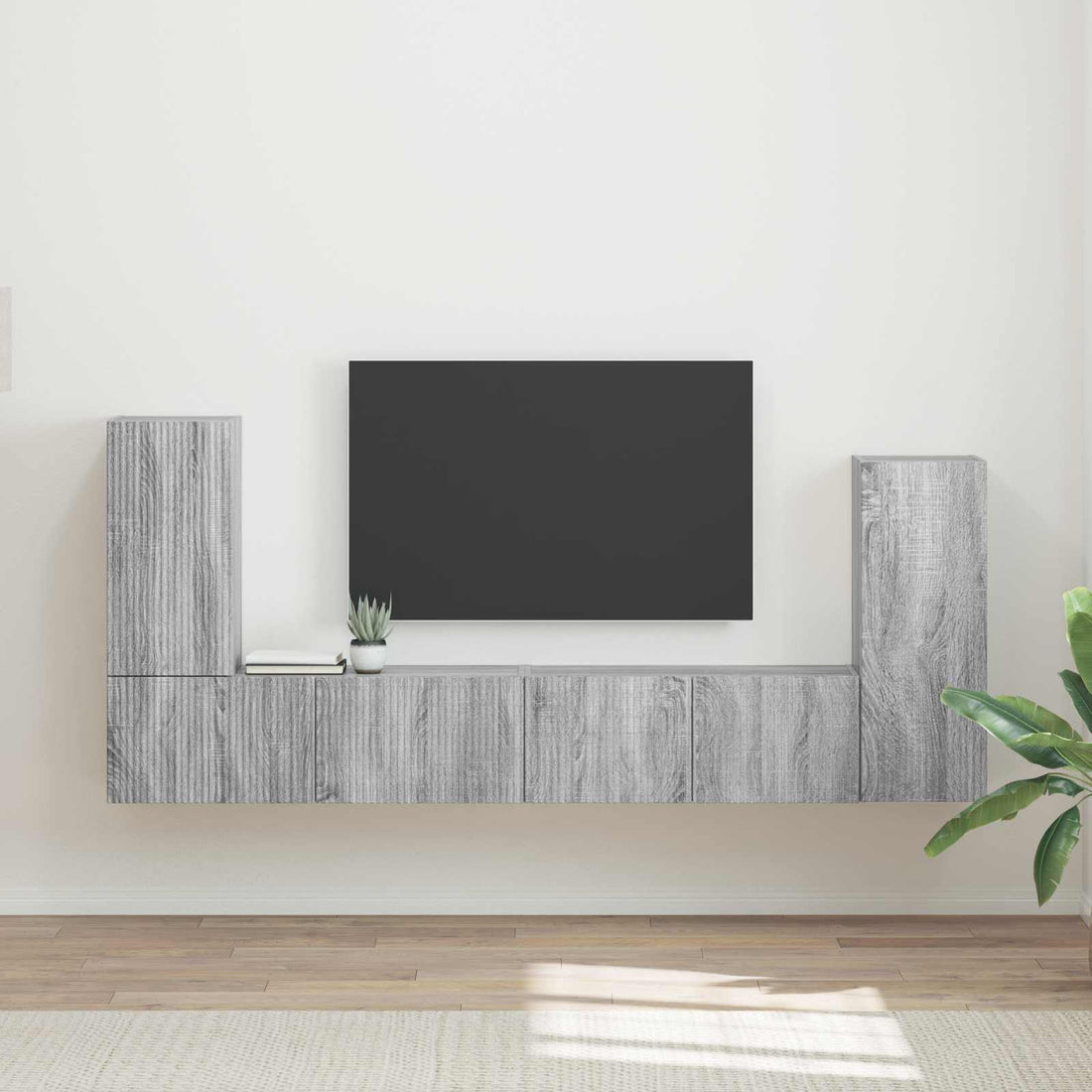 vidaXL Conjunto de mueble de TV 4 uds. Gris Sonoma