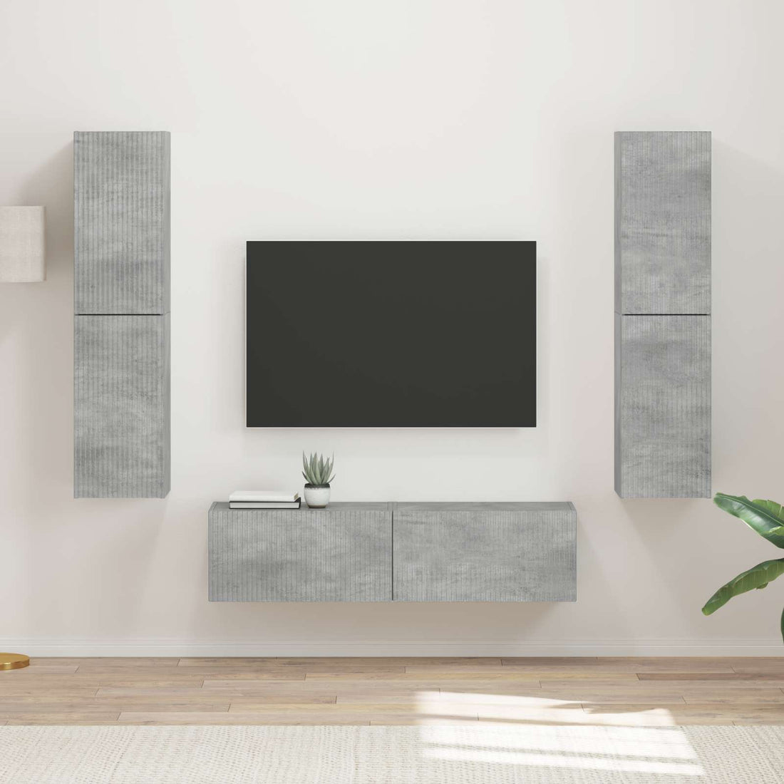 vidaXL Conjunto de mueble de TV 6 uds. Gris Concreto